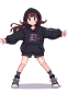 Preview: Handball Hoodie Girls schwarz