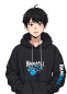 Preview: Handball Hoodie Match 1 schwarz
