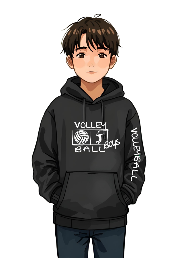 Volleyball Hoodie Boys schwarz