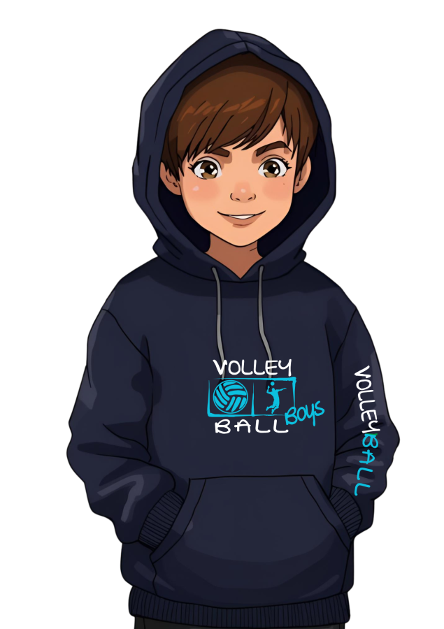 Volleyball Hoodie Boys marine