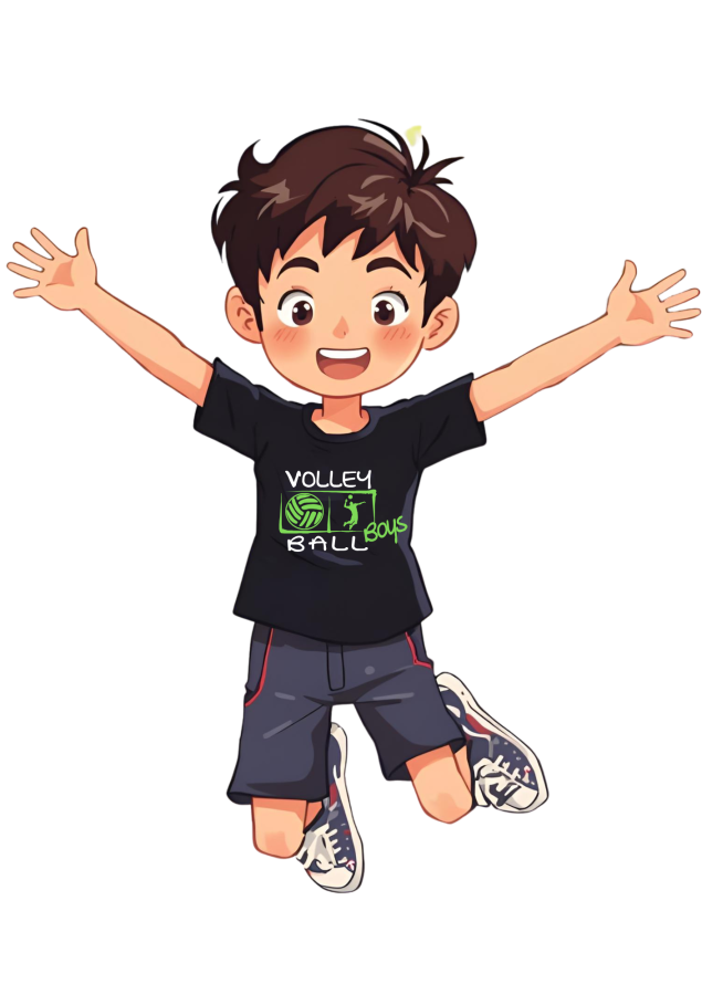 T-Shirt Volleyball Boys schwarz