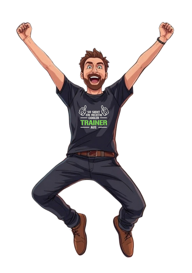 Handballshirt in schwarz mit neongrünem Motiv