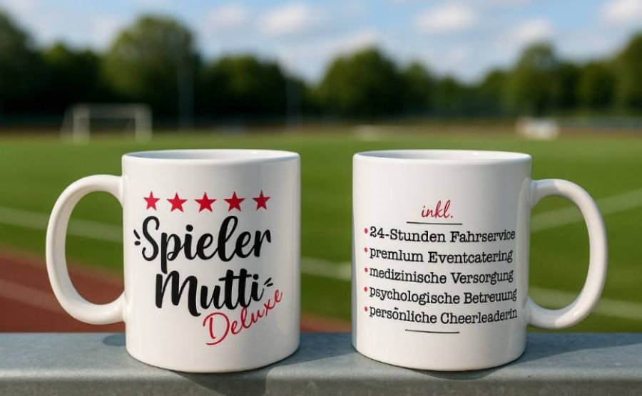 Preview: Set Shirt Spielermutti schwarz + Tasse