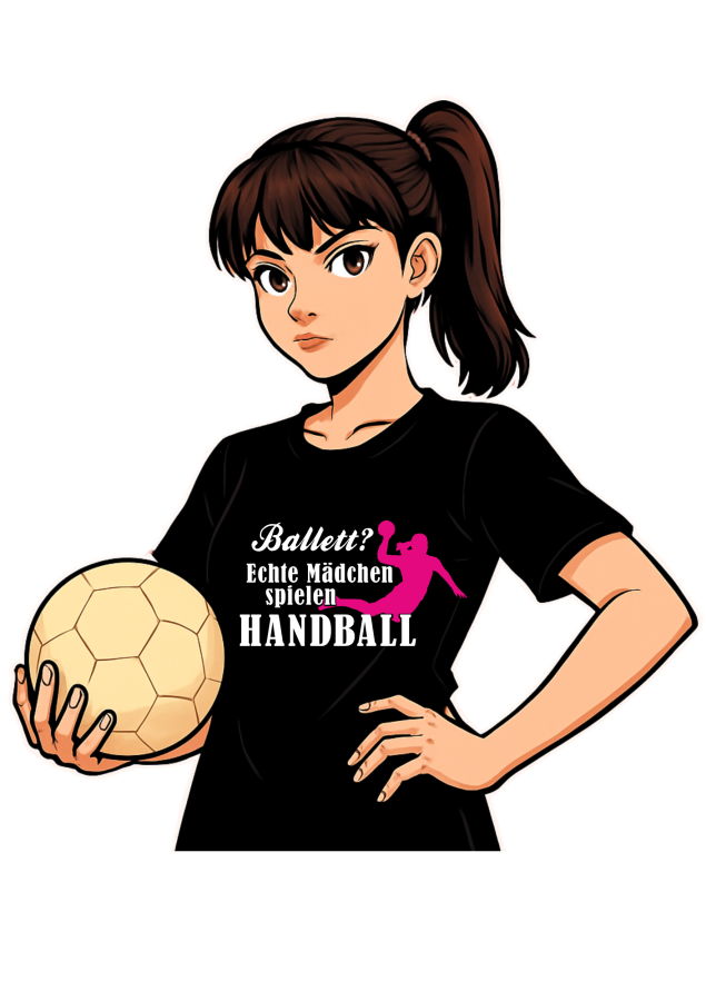T-Shirt Handball Ballett schwarz