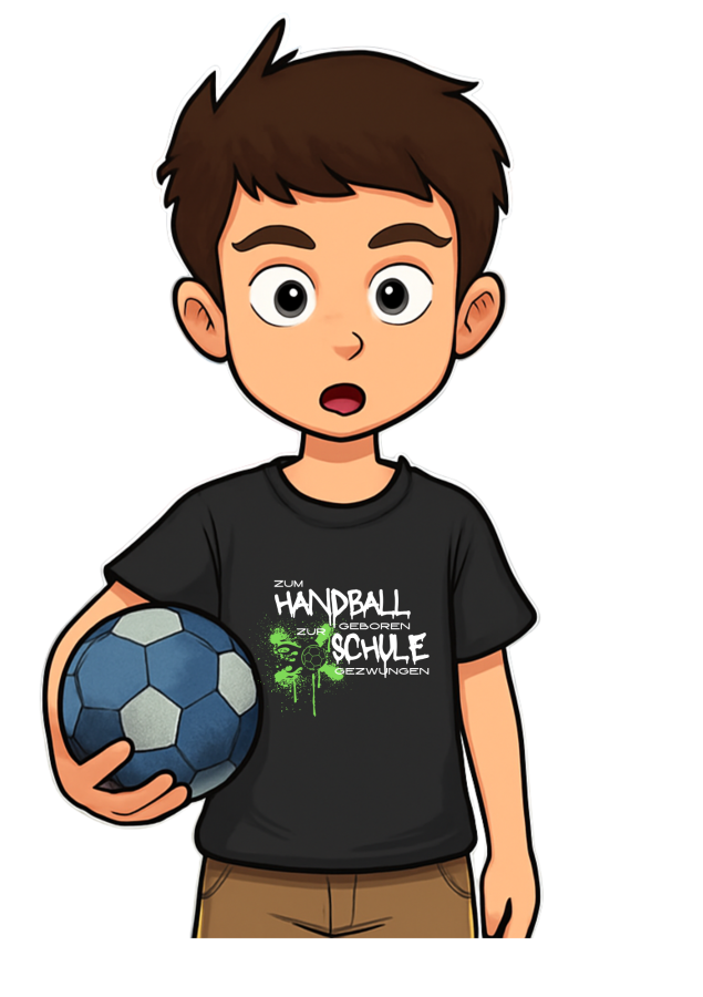 T-Shirt Handball Schule schwarz