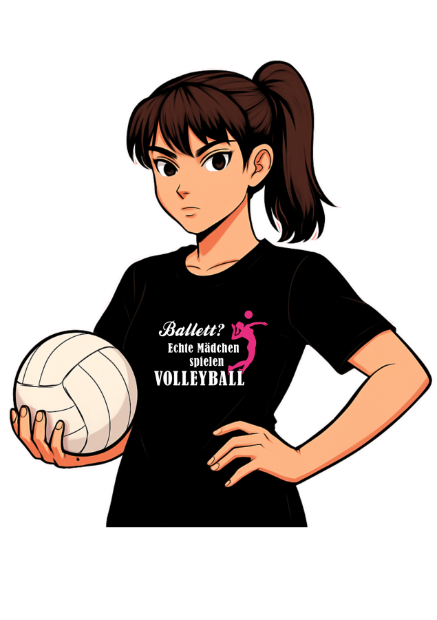 T-Shirt Volleyball Ballett schwarz