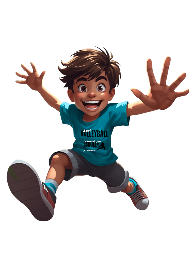 T-Shirt Volleyball Schule türkis