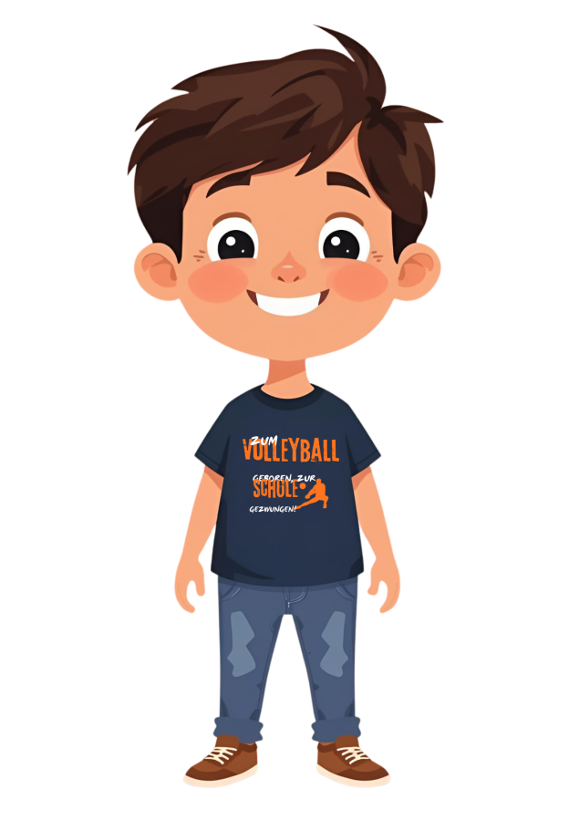 T-Shirt Volleyball Schule marine