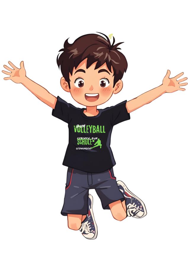 T-Shirt Volleyball Schule schwarz