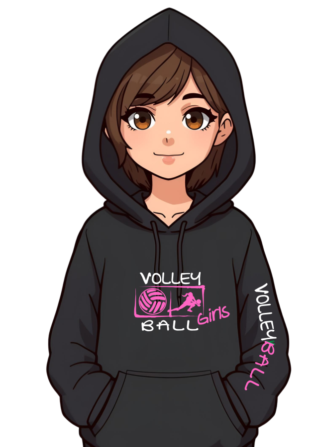Volleyball Hoodie Girls schwarz