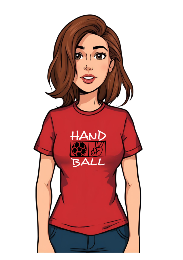 Handballshirt in schwarz mit neongrünem Motiv