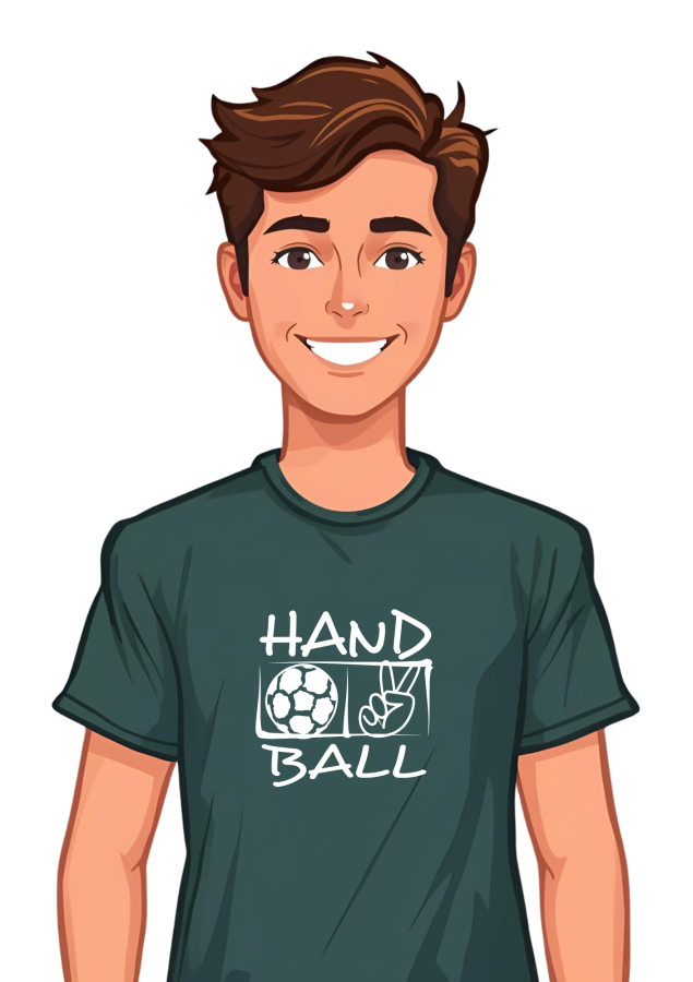 Handballshirt in schwarz mit neongrünem Motiv
