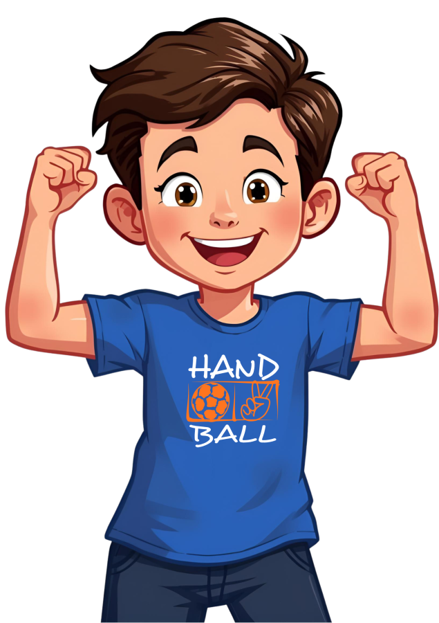Handballshirt in schwarz mit neongrünem Motiv