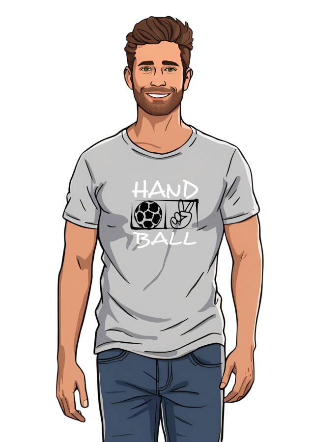 Handballshirt in schwarz mit neongrünem Motiv