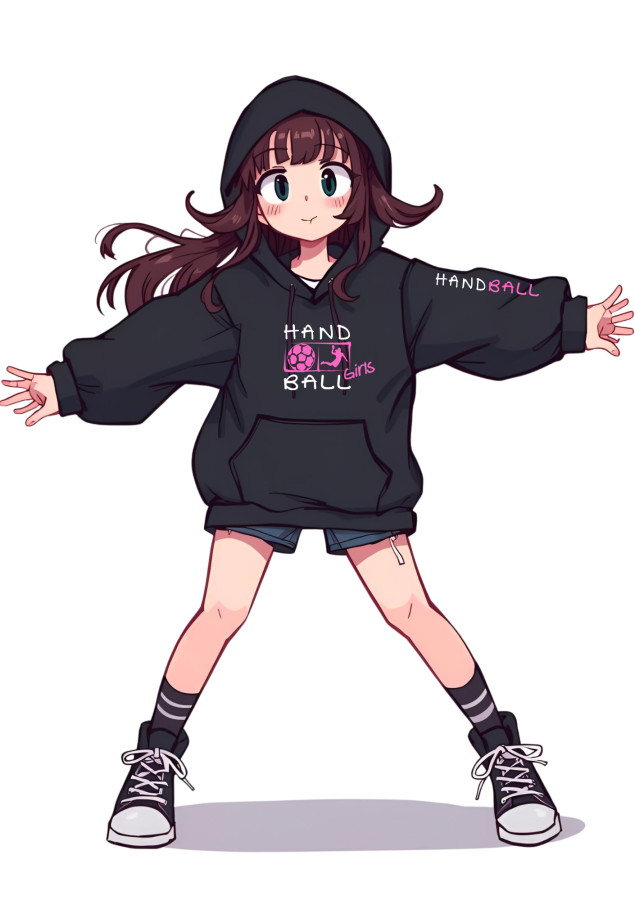 Handball Hoodie Girls schwarz