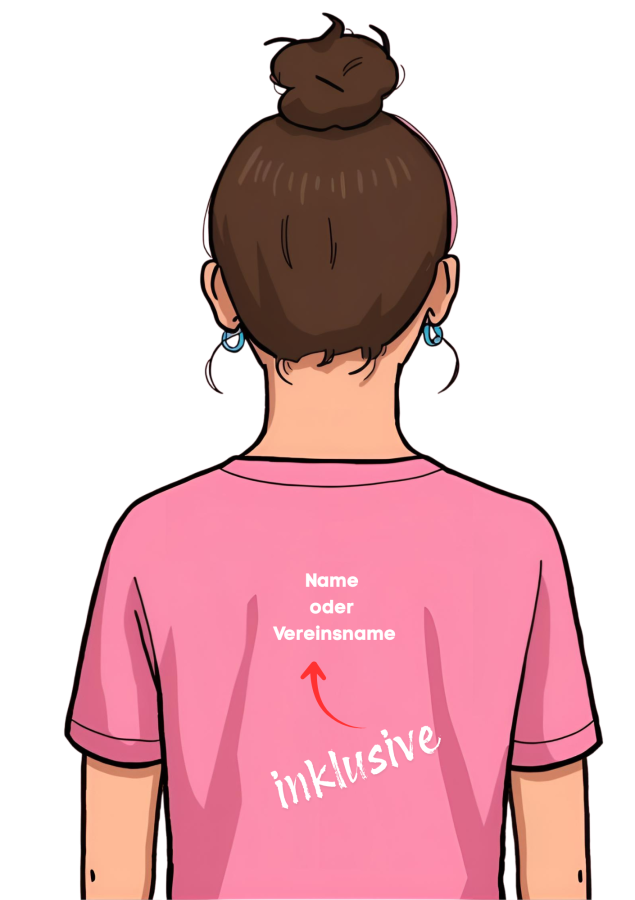 Handballshirt in pink mit weißem Motiv