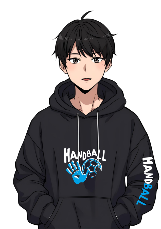 Handball Hoodie Match 1 schwarz