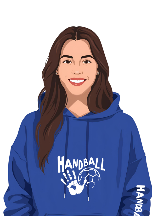 Handball Hoodie Match 1 royalblau