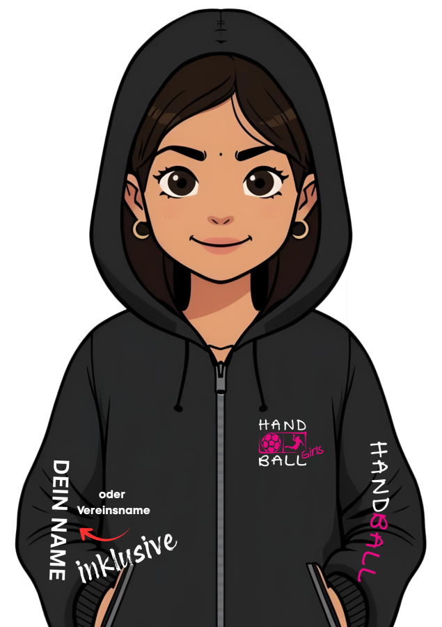 Handball Jacke Girls schwarz