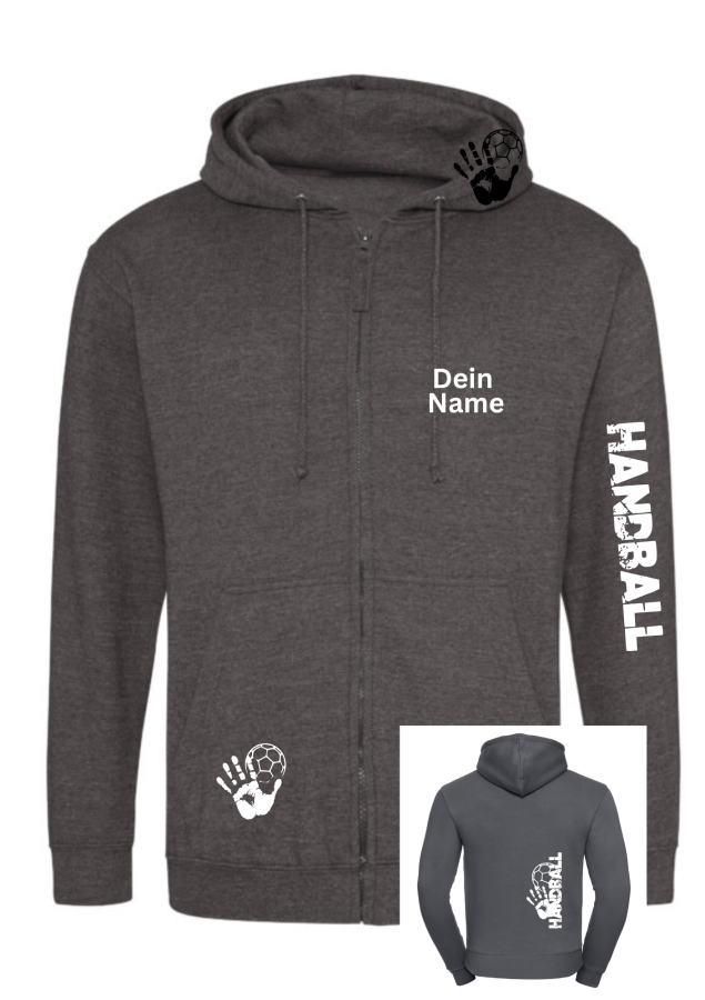 Preview: Handballjacke Match 2 dunkelgrau meliert