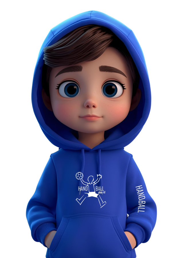 Handball Hoodie Play it Kids royalblau