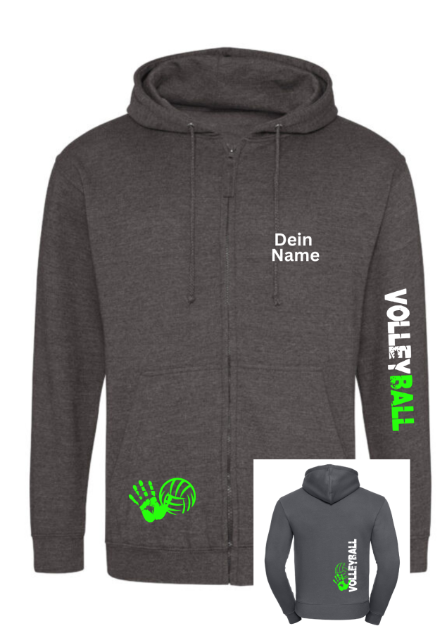 Volleyballjacke Match 2 dunkelgrau meliert