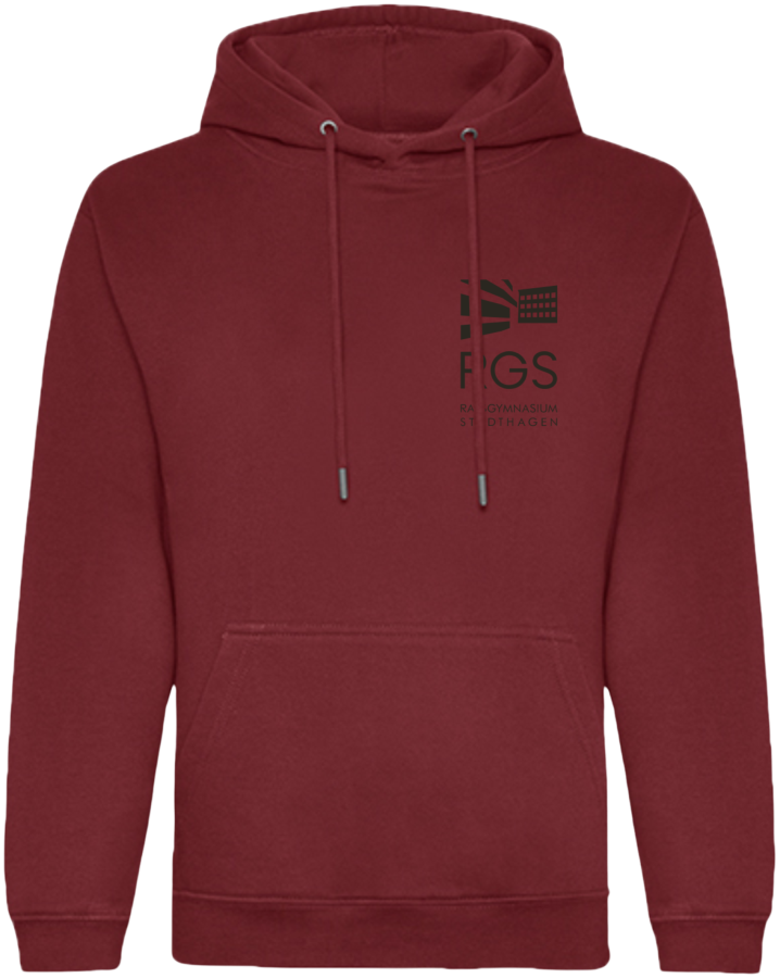 RGS Bio Hoodie Burgund Druck Schwarz