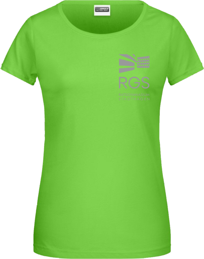RGS Bio Shirt Damen Lime Druck Hellgrau 