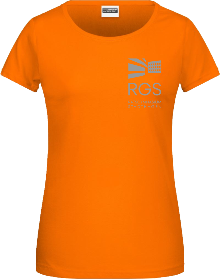RGS Bio Shirt Damen Orange Druck Hellgrau 