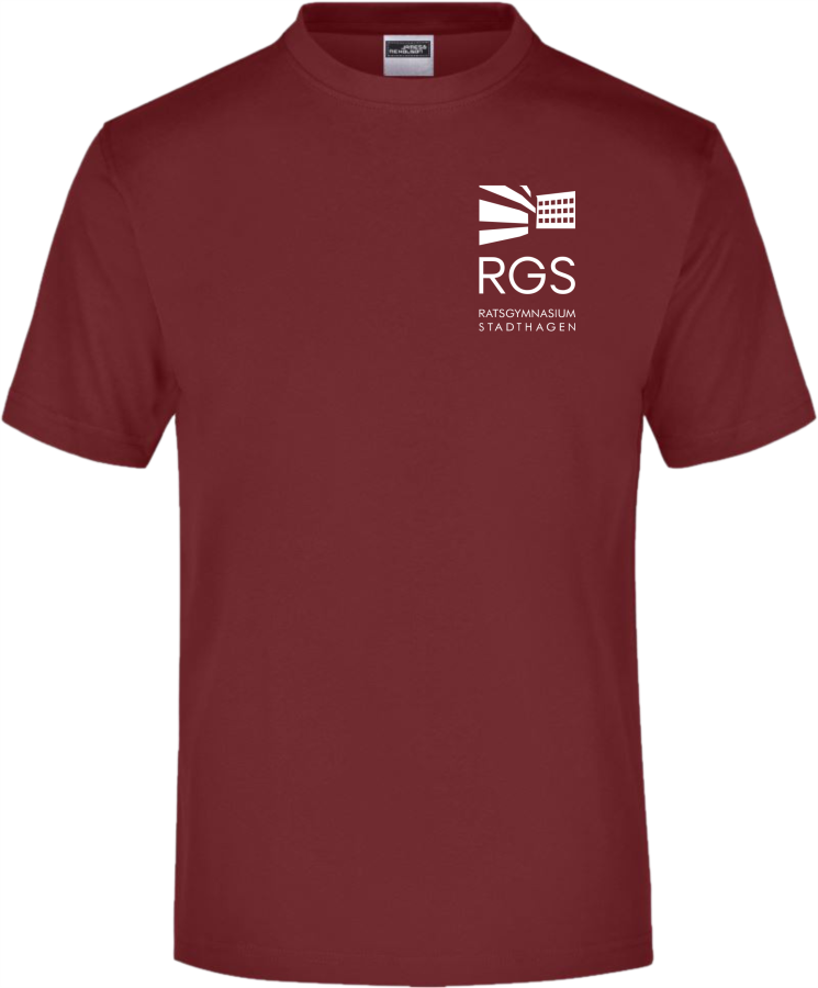RSG Sportshirt Herren Burgundy  Druck weiß