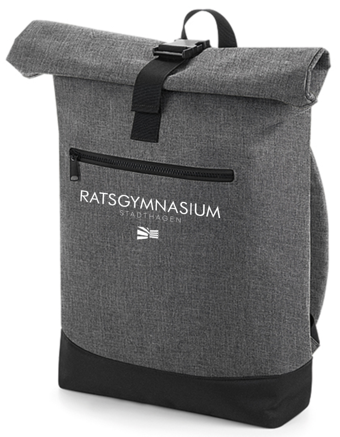 RGS Rucksack Grau Druck weiß