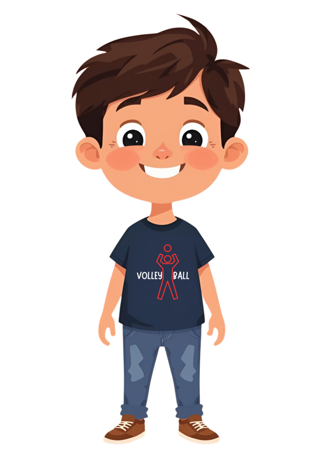 T-Shirt Volleyball Play it Kids marine