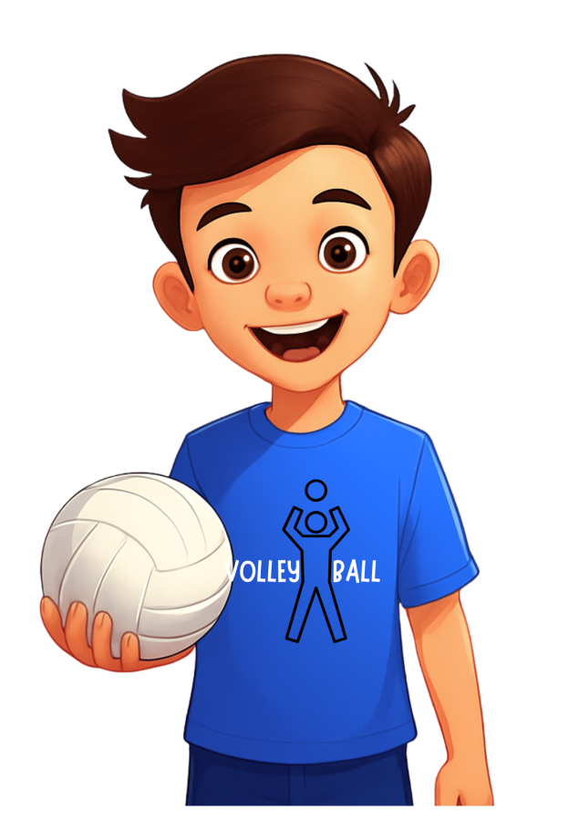 T-Shirt Volleyball Play it Kids royal