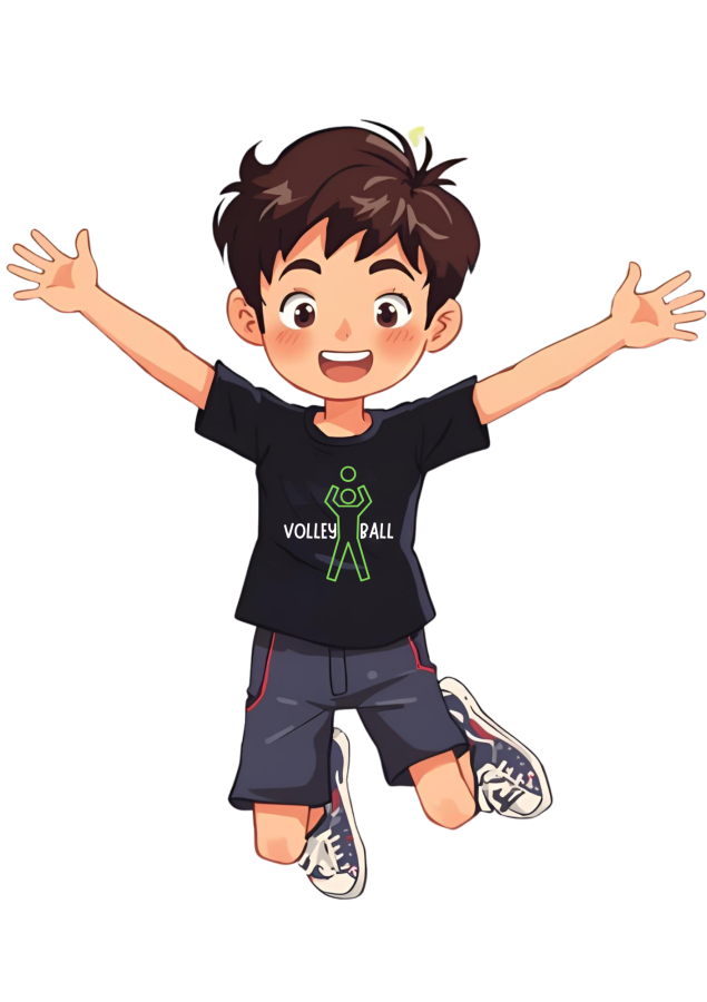 T-Shirt Volleyball Play it Kids schwarz