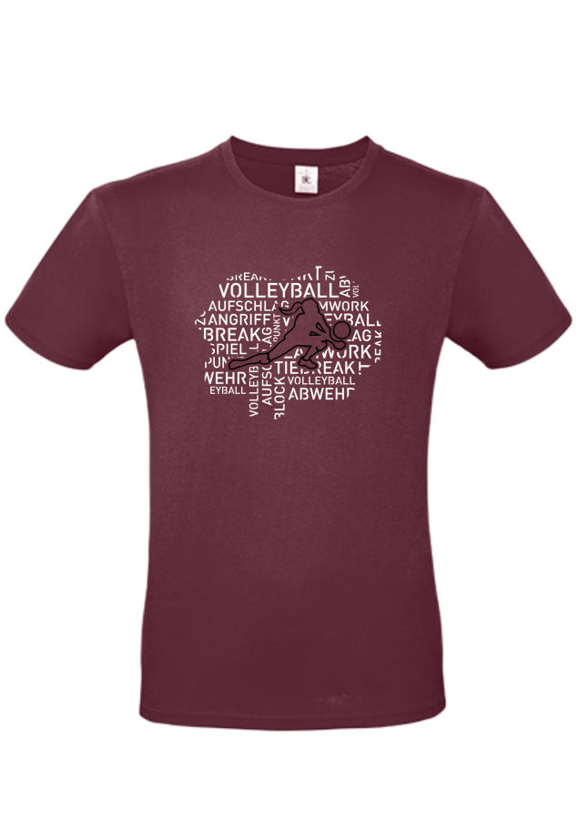 T-Shirt Volleyball Words Woman burgund