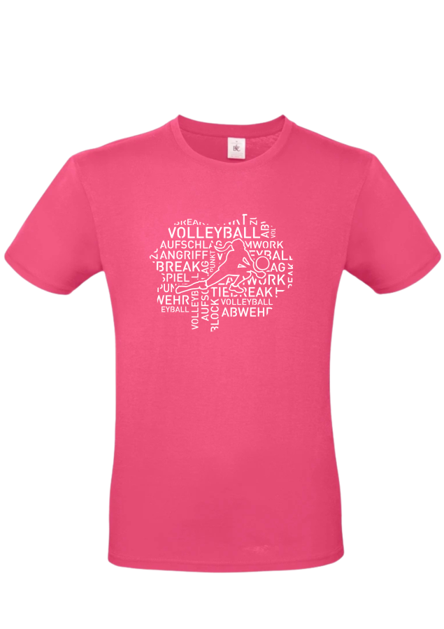 T-Shirt Volleyball Words Woman pink