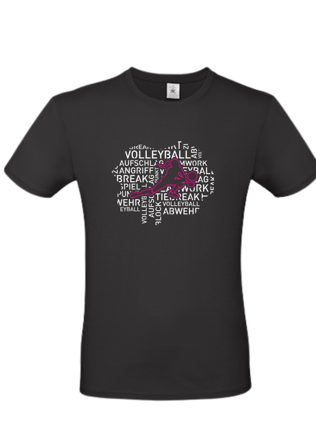 T-Shirt Volleyball Words Woman schwarz