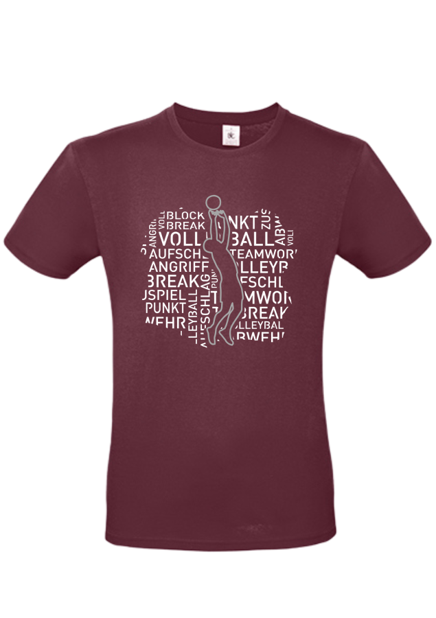 T-Shirt Volleyball Words Men burgund