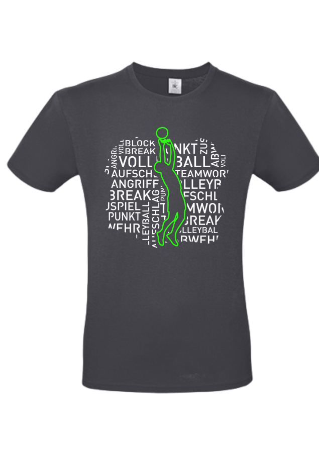 T-Shirt Volleyball Words Men dunkelgrau