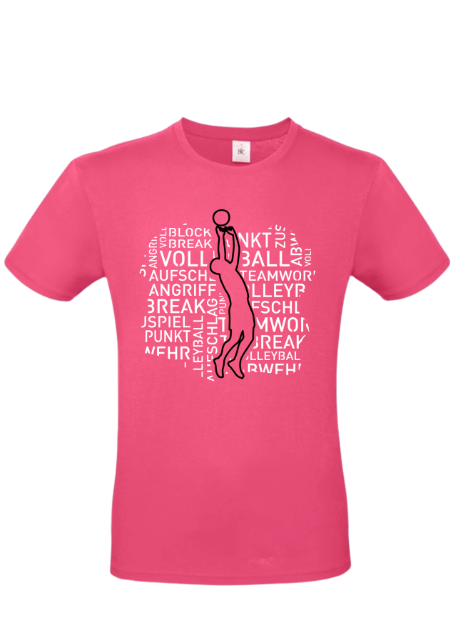 T-Shirt Volleyball Words Men pink