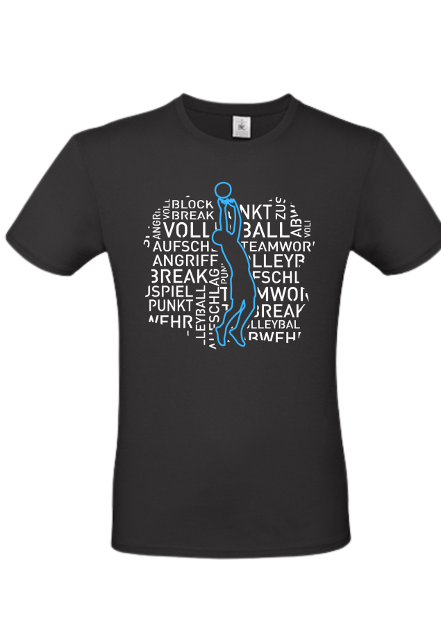 T-Shirt Volleyball Words Men schwarz