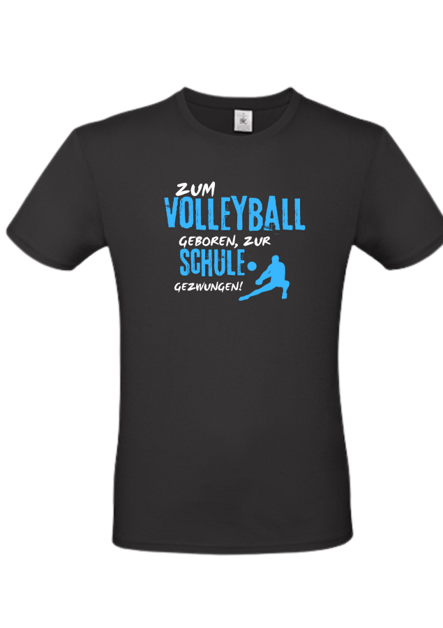 T-Shirt Volleyball Schule schwarz