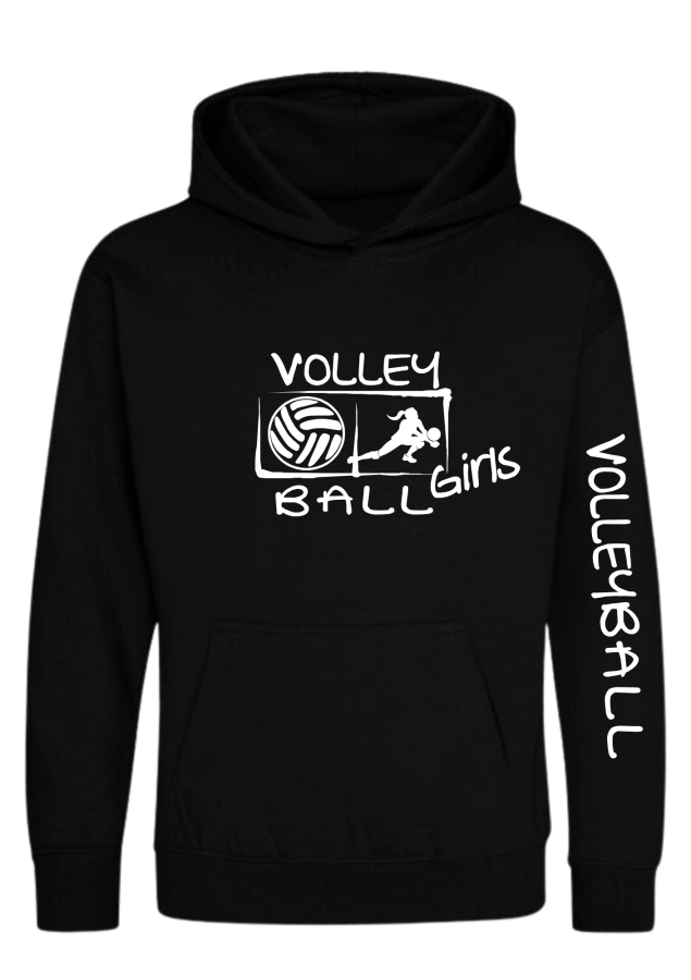 Volleyball Hoodie Girls schwarz
