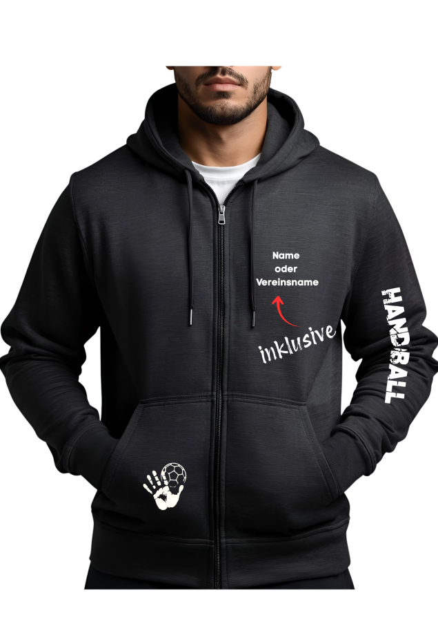 Handballjacke Match 2 dunkelgrau meliert