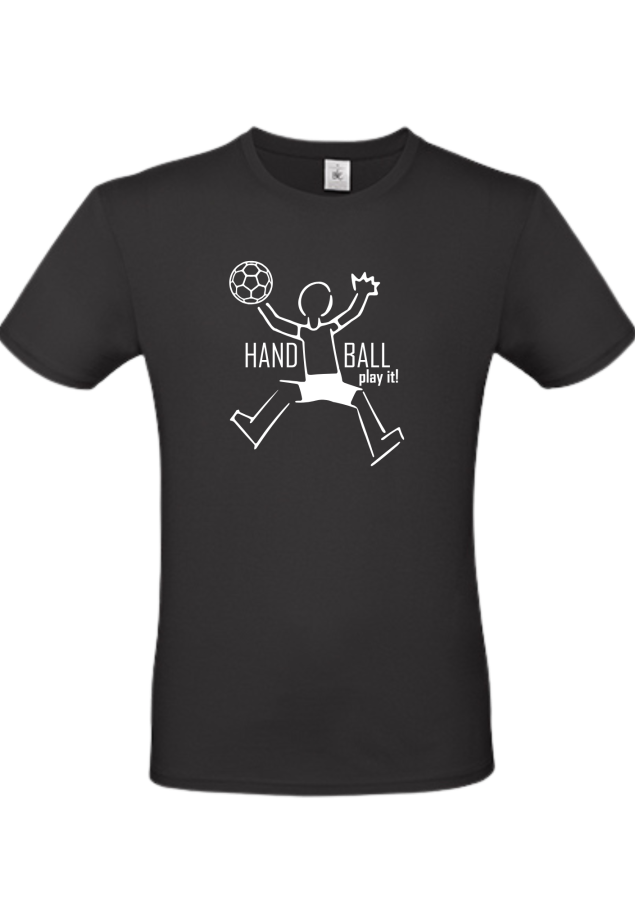 T-Shirt Handball Play it Kids schwarz