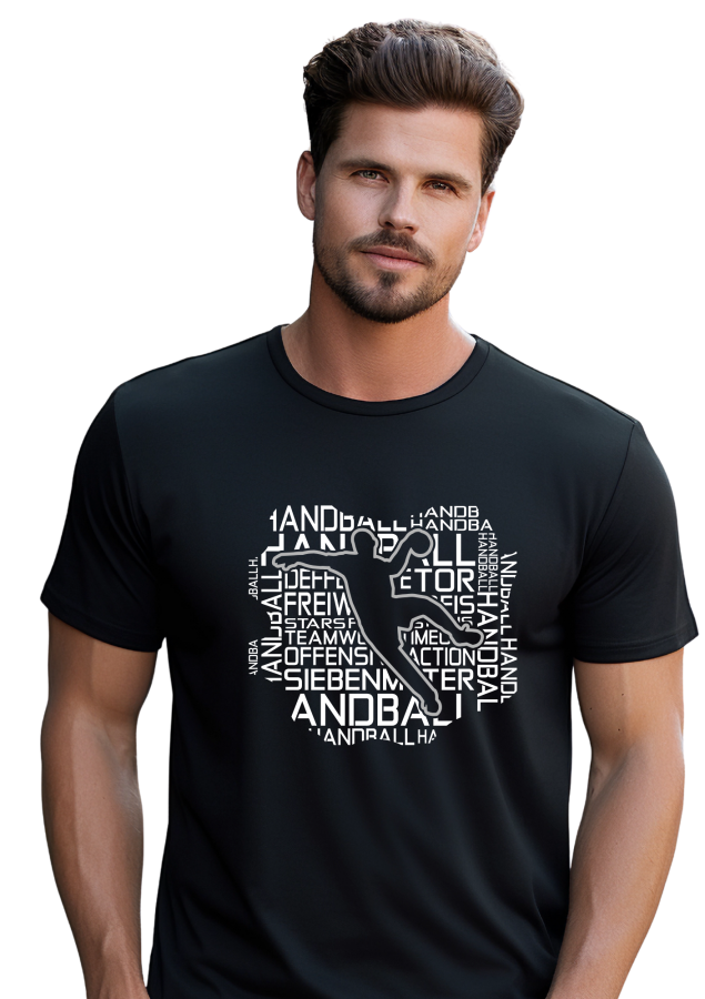 T-Shirt Handball Words Men schwarz