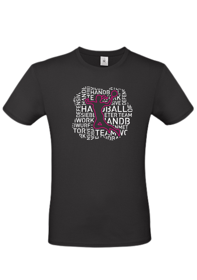 T-Shirt Handball Words Woman schwarz