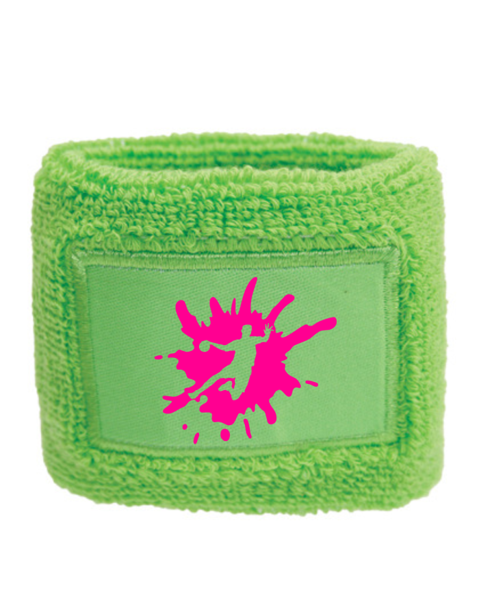 LöMO Schweißband lime Druck neonpink