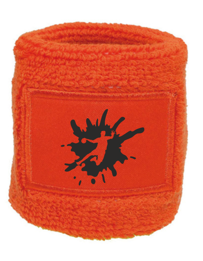 LöMO Schweißband otange Druck schwarz 