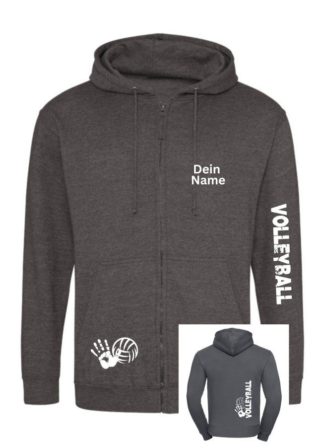 Volleyballjacke Match 2 dunkelgrau meliert